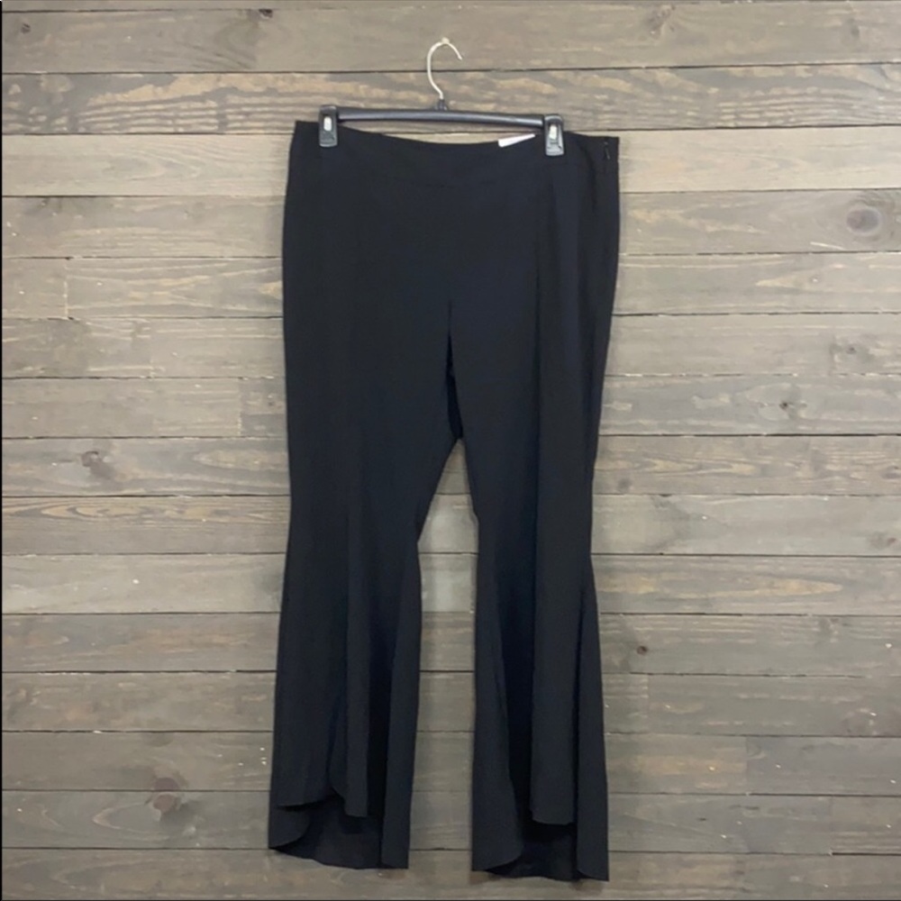 Inc. black flare mid rise open front leg pants NWT